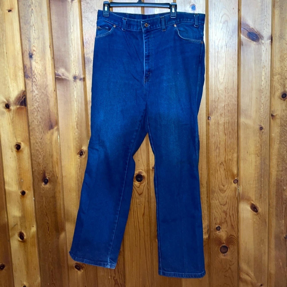 Long haul mens jeans size 38X34 dark blue jeans straight cut jean men’s clothing